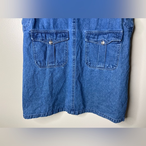 Vintage Denim Jumper Dress with Pockets - Picture 4 of 6